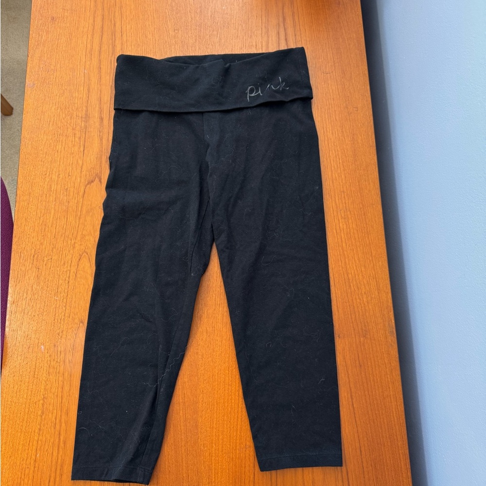PINK Victoria's Secret Black Leggings Athletic Stretch